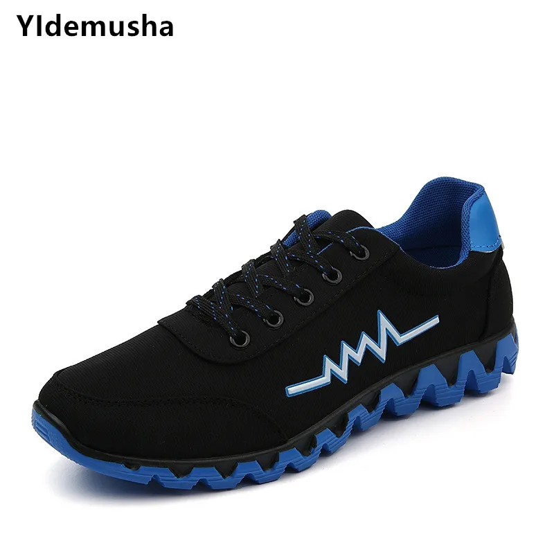 

YIdemusha New Men Casual Shoes Lace-up Sneaker Spring Autumn Mens comfortable 2018 Breathable Footwear Men Non-slip Canvas Shoes