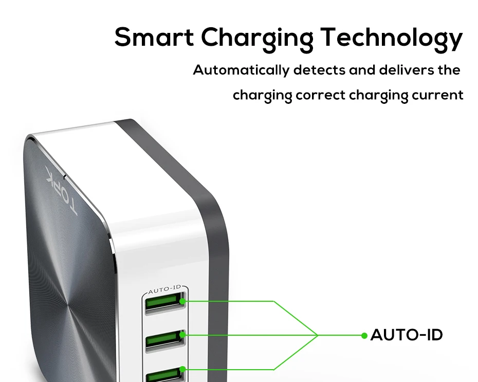 TOPK B829Q 8-Порты и разъёмы 50 Вт Quick Charge 3,0 USB Зарядное устройство для iPhone samsung Xiaomi huawei EU/US/UK AU разъем для рабочего стола, Быстрый Телефон Зарядное устройство