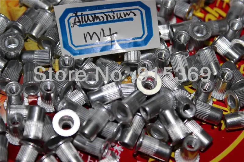 500 шт M4 алюминиевая заклепочная гайка ребристые глухая с кольцевой вставкой AVK