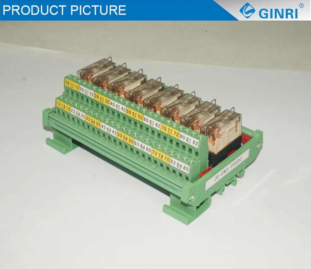 GINRI JR-6L2 6-канальный SPDT OMRON релейный модуль с разъемом plc Выходная релейная плата 12В