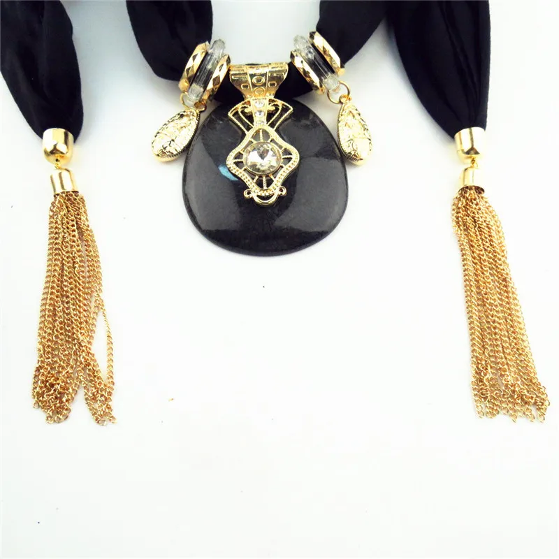 2019 Новый Для женщин Сплошной Цепочки и ожерелья зима теплая Jewelry Кулон шарф