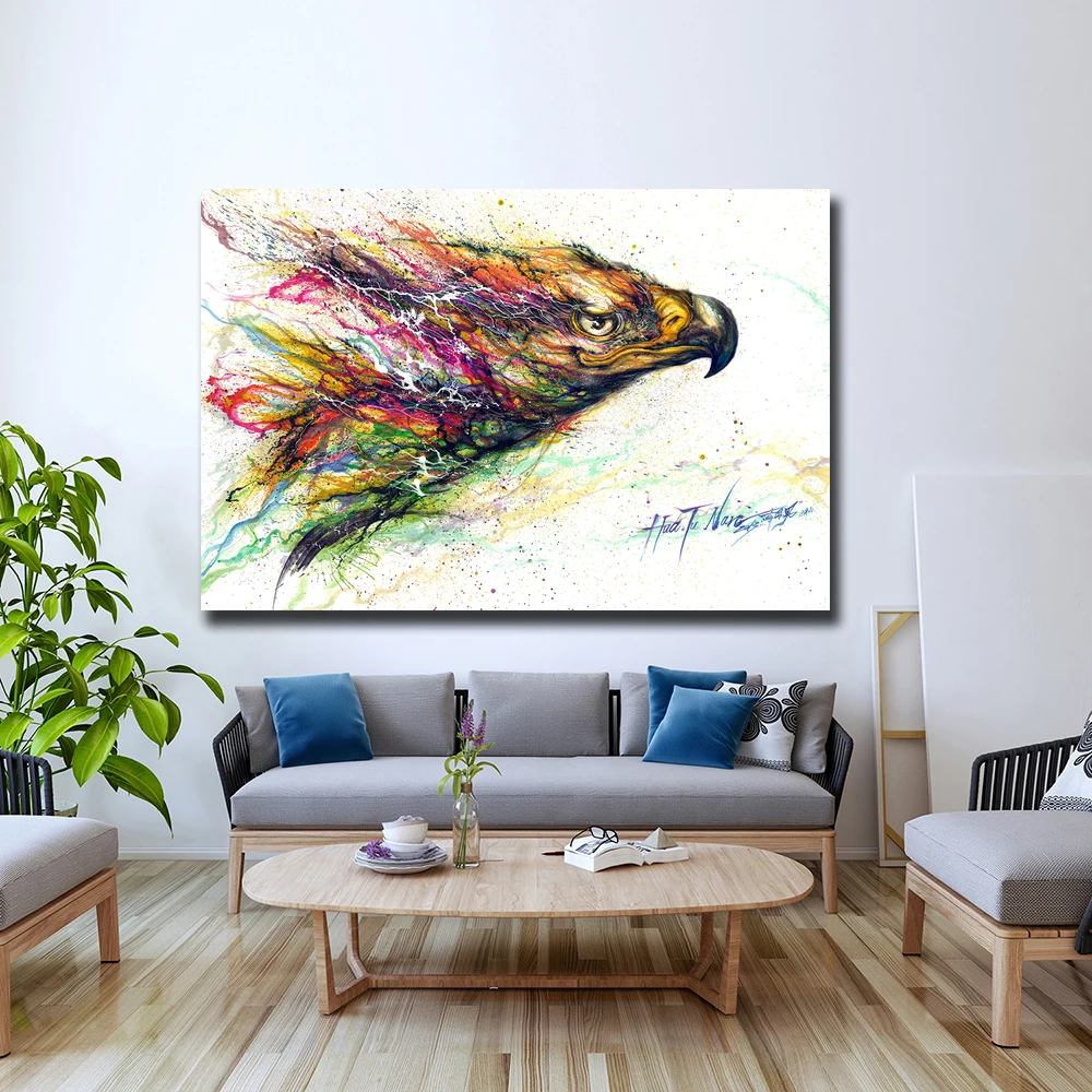 

Fashion Huge Graffiti Art Paintings Print On Canvas HD Abstract The Flying Eagle Canvas Painting Office Wall Art Home Decor