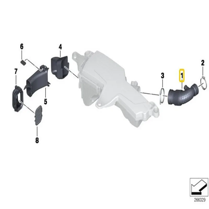 Штука воздушная пылеотфильтрованная труба для BMW F20 F21 F30 114i 116i 118i 316i 320i N13 13717597586 |