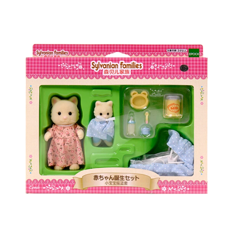 Sylvanian Families Dollhouse Furniture Figure Toy Dolls Cat Mum and Baby Cradle Set New #22348 | Игрушки и хобби