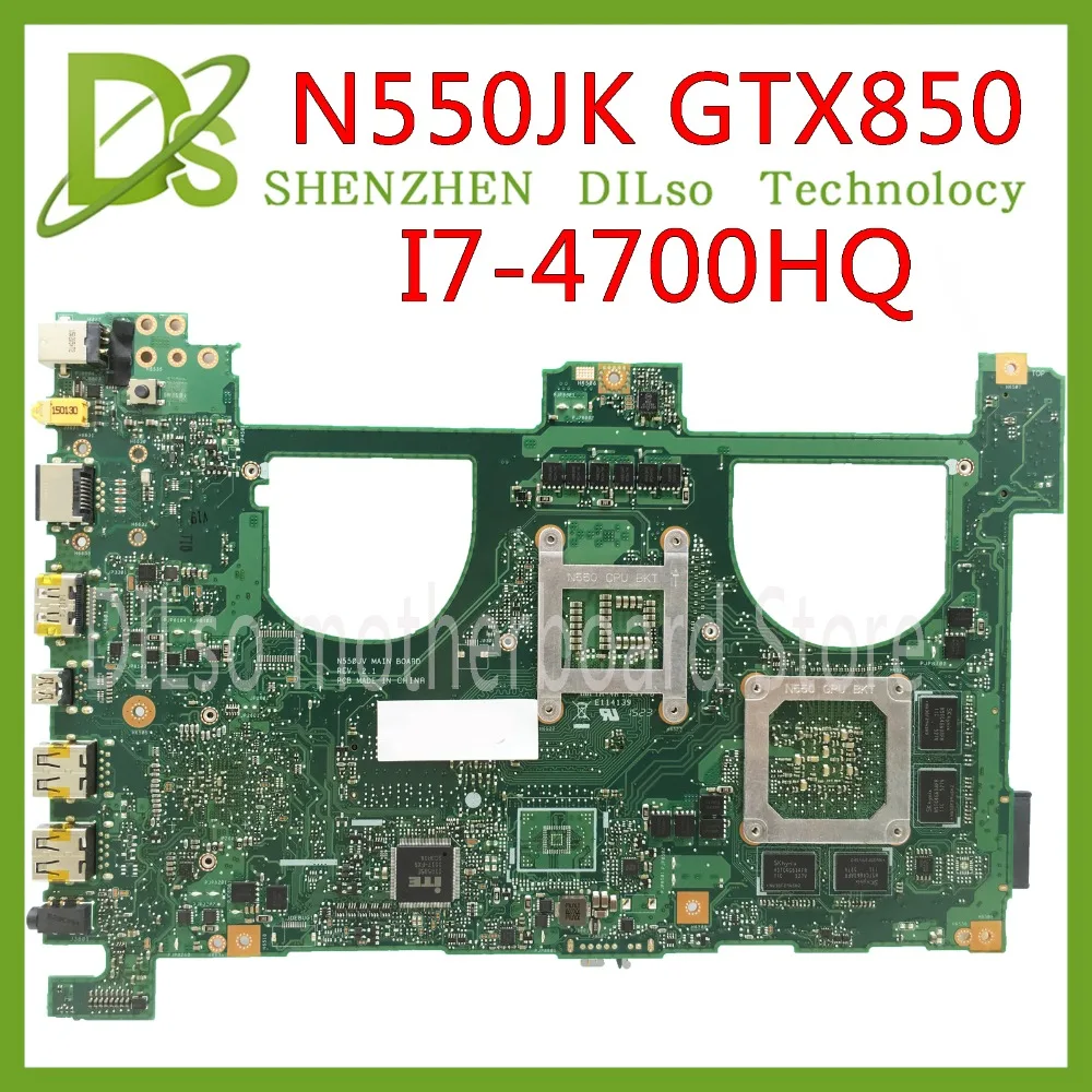 Online KEFU N550JK Für ASUS N550JK N550JV N550JX Laptop Motherboard I7-4700HQ CPU GTX850 M Mainboard