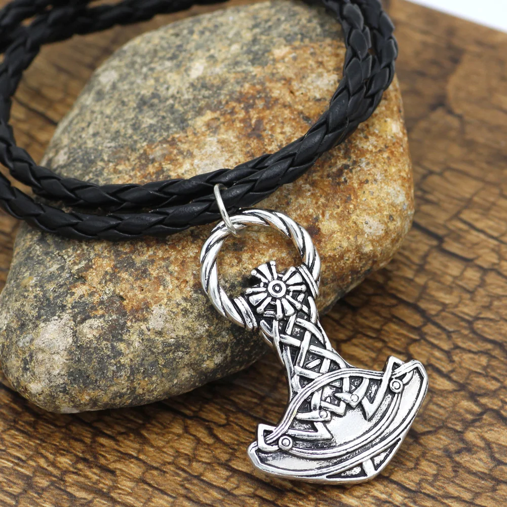 Men Viking Thor Mjolnir Amulet Hammer Scandinavian Pendant Necklace Gift Jewelry with Bag | Украшения и аксессуары