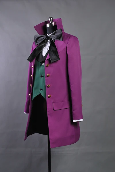 Черный Батлер 2 II Алоис транци Униформа фиолетовое пальто куртка брюки рубашка