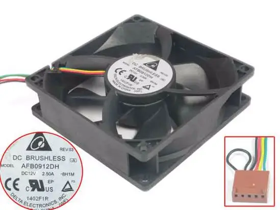 4-проводной вентилятор охлаждения сервера Delta Electronics AFB0912DH 8H1M DC 12 В 2,50 а 90x90x25 мм