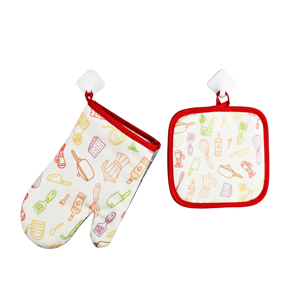2 шт./компл. Кухонные принадлежности Стиль выпечки анти горячие перчатки и коврик