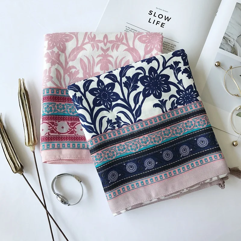 Модный женский винтажный шарф из хлопка с кисточками 2 цвета 10 шт./лот|cotton scarf|scarf