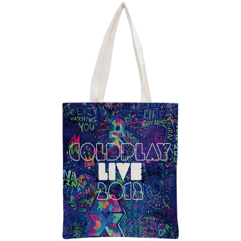 Пользовательская Сумка-тоут Coldplay многоразовая сумка женская через плечо