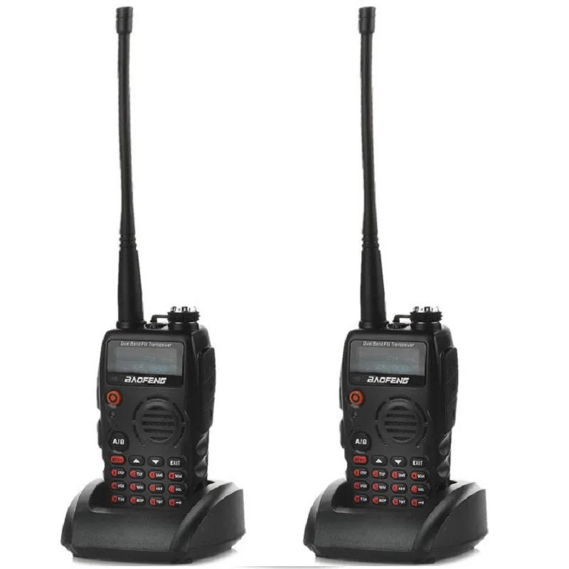 1 пара Baofeng UV-A52 Двухдиапазонная рация с двойным дисплеем VHF: 136-174 МГц и UHF: 400-520 МГц и FM(только прием) приемопередатчик - Цвет: DJJBFA52-2