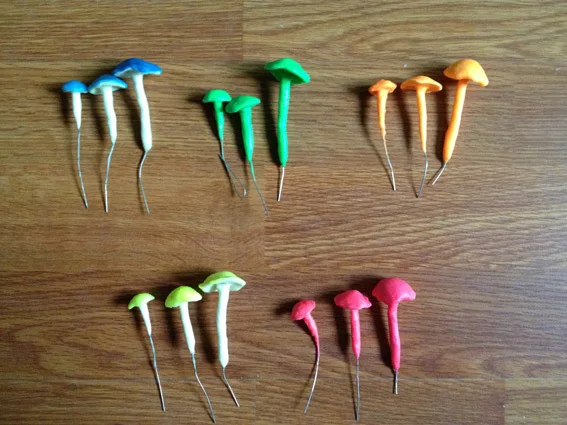 3 шт ручной работы/миниатюрные светящиеся грибы Свет в темноте/Рождественская