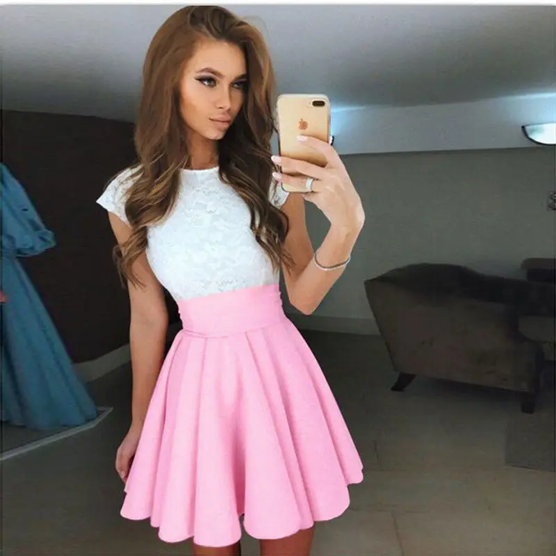 Для женщин дамы летнее платье короткий рукав Повседневное Sakter Платья для