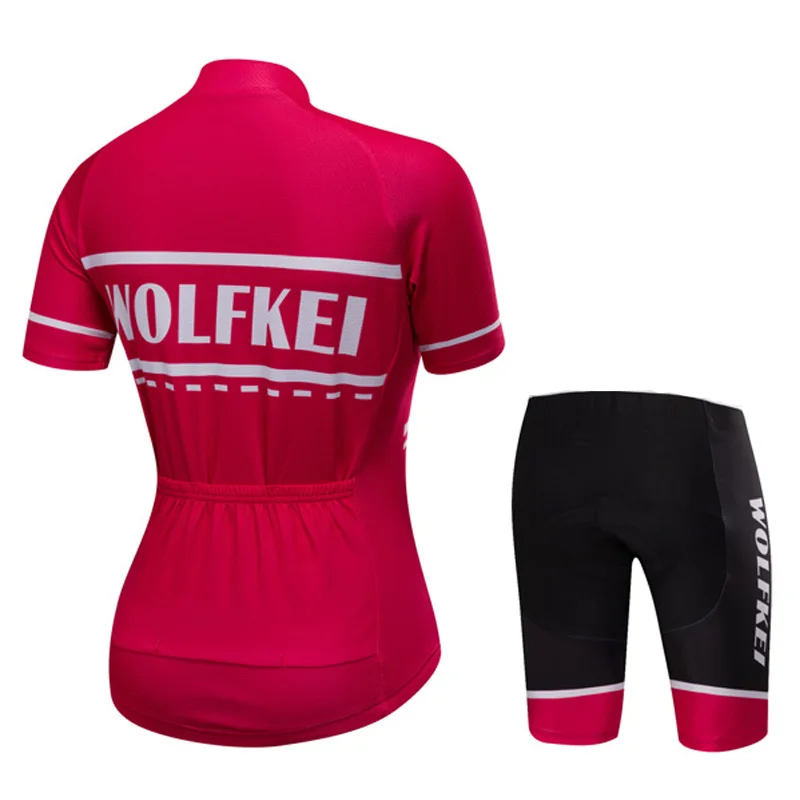 Wolfkei женский Ropa Ciclismo комплект из джерси и шорт для велоспорта/эластичная