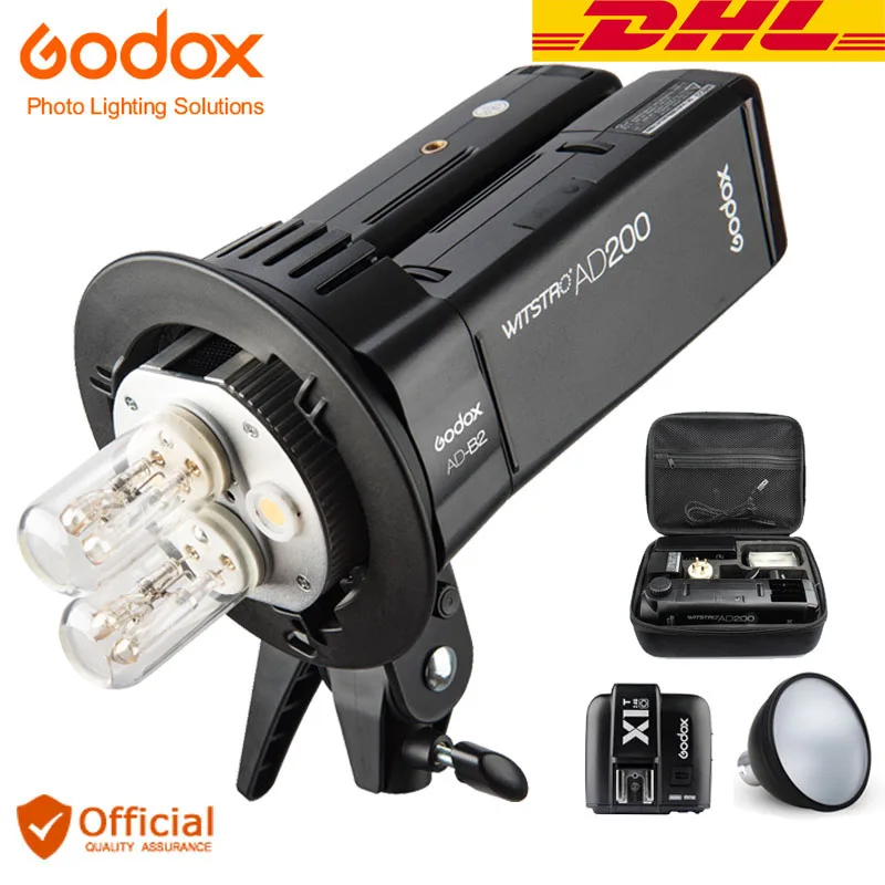 Бесплатная доставка DHL беспроводная двойная вспышка Godox AD200 200Ws TTL HSS + комплект
