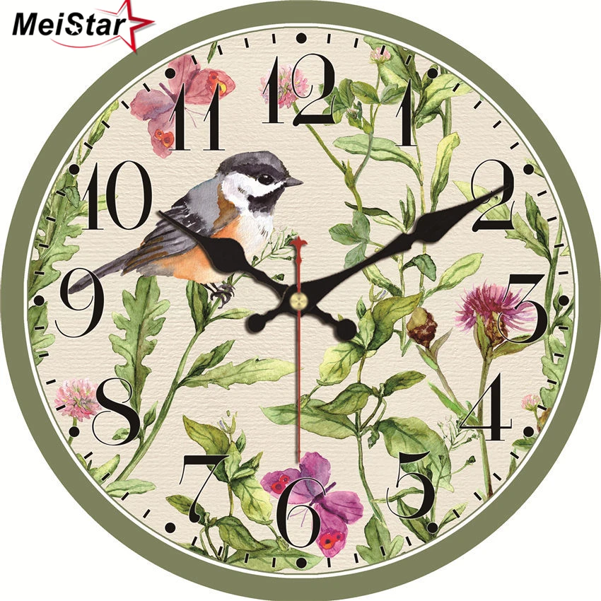 Настенные часы MEISTAR с природным пейзажем модные бесшумные украшения для гостиной