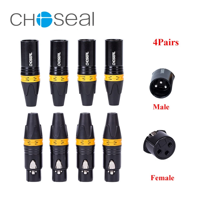 Choseal 30 юбилей QD2002B + QD2003B 8 шт. адаптер XLR 3Pin штекер и гнездо микрофонный аудиокабель