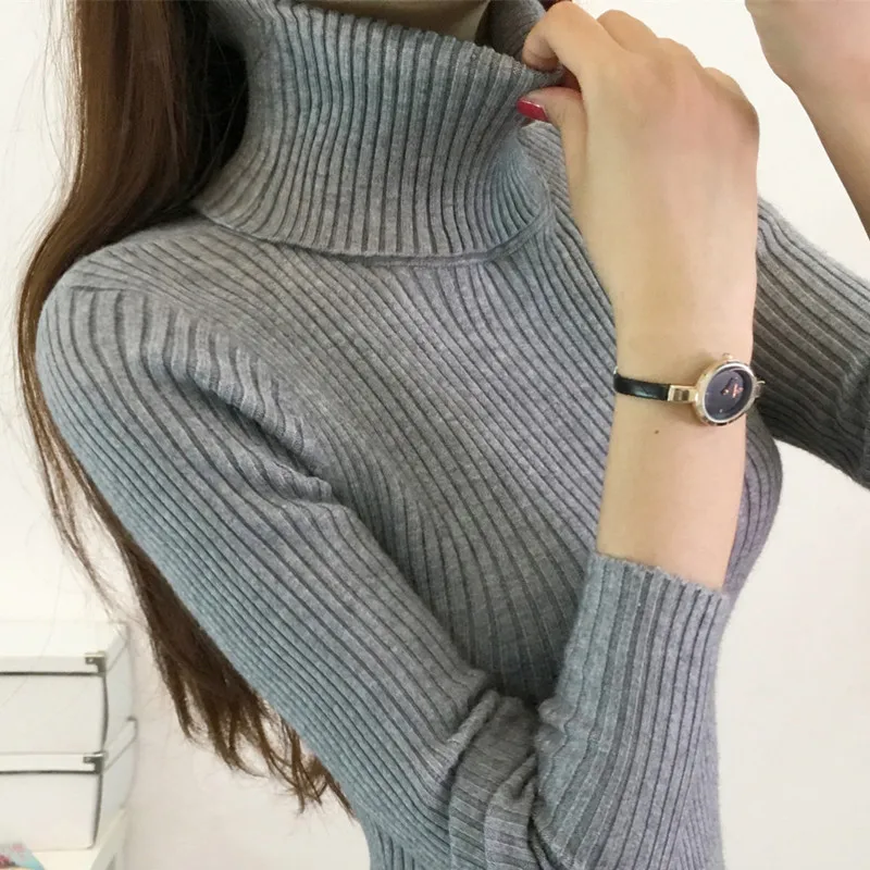 2018 New Autumn Winter Turtleneck Sweater Women Fashion Knitted Pull Femme High Quality Warm Pullover Jumpers | Женская одежда