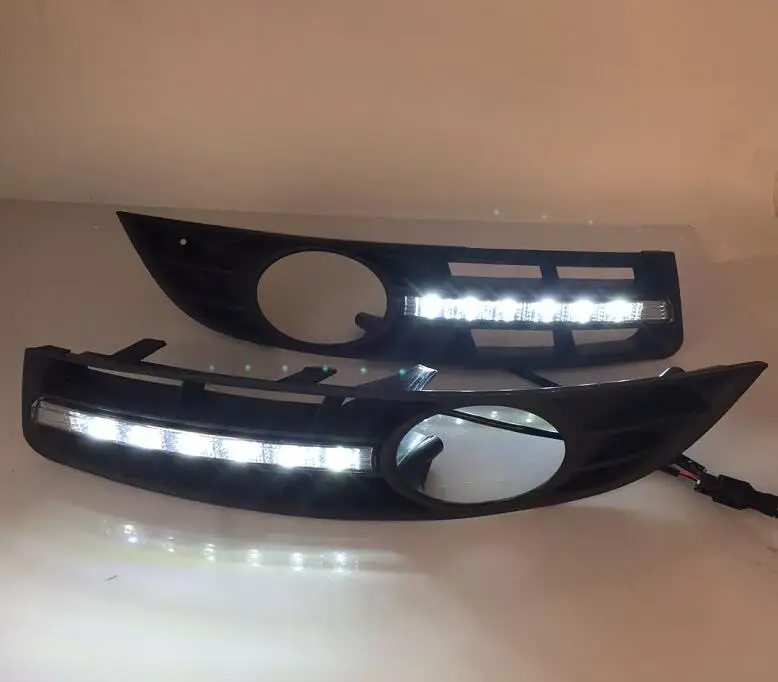 EOsuns светодиодный дневный ходовой светильник DRL для volkswagen VW Passat B6 3C 2006-11, беспроводной переключатель, тусклый контроль, без хромированной версии