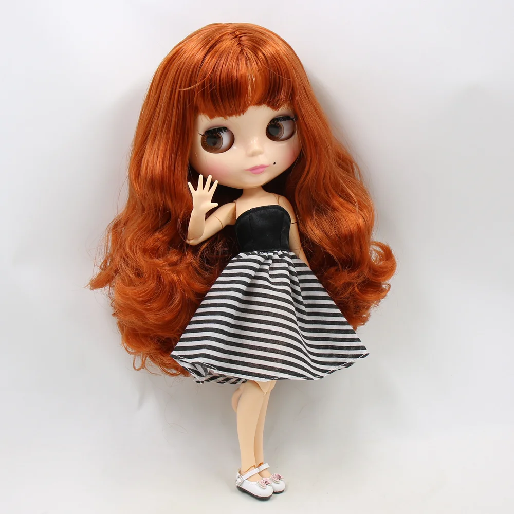 Ледяной DBS Blyth кукольные натуральную кожу с крота в винтажном стиле коричные