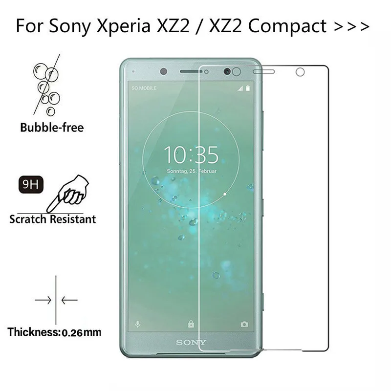 9 H закаленное Стекло для sony Xperia XZ2 компактный H8314 H8324 Экран протектор Защитная