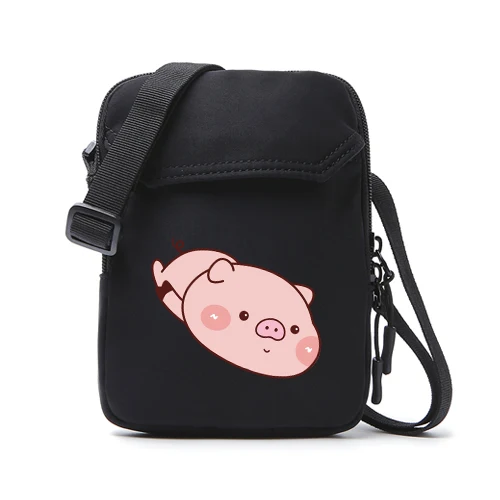 pig 3 black APP BLOG, брендовые Мини повседневные маленькие сумки-мессенджеры с розовой Свинкой, вечерние сумочки, известный дизайнер, сумки на плечо для женщин, девушек, студентов - Цвет: pig 3 black