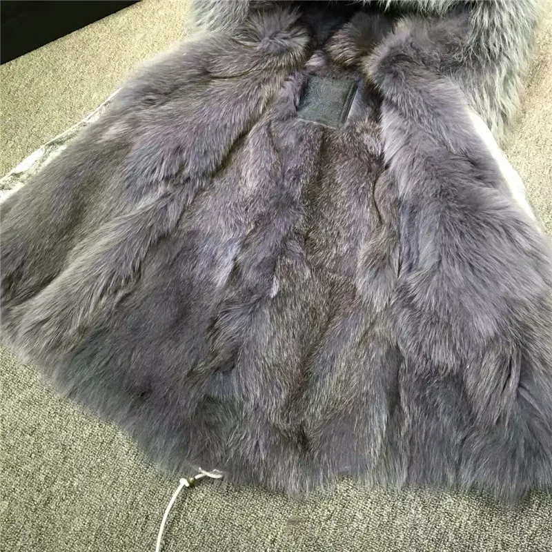 Новая женская Серебристая кожаная куртка с серой подкладкой из лисьего меха
