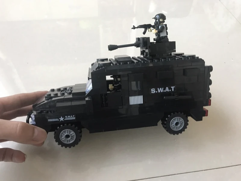 6509 военная армия Ploice SWAT Взрывозащищенная машина 3D Модель Кирпичи Сборка блоков