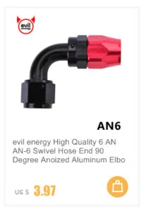 Evil energy AN12 масляный топливный поворотный шланг Конец прямой фитинг адаптер масляный топливный многоразовый штуцер масляный охладитель комплект красный и черный