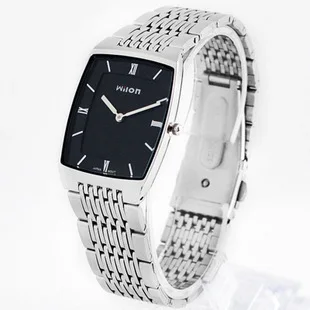

Fashion Chino Wilon Brand Top Quality Wristwatches Slim Two Pin Casual Men Lady Square Steel Clock Waterproof Women Lovers Watch