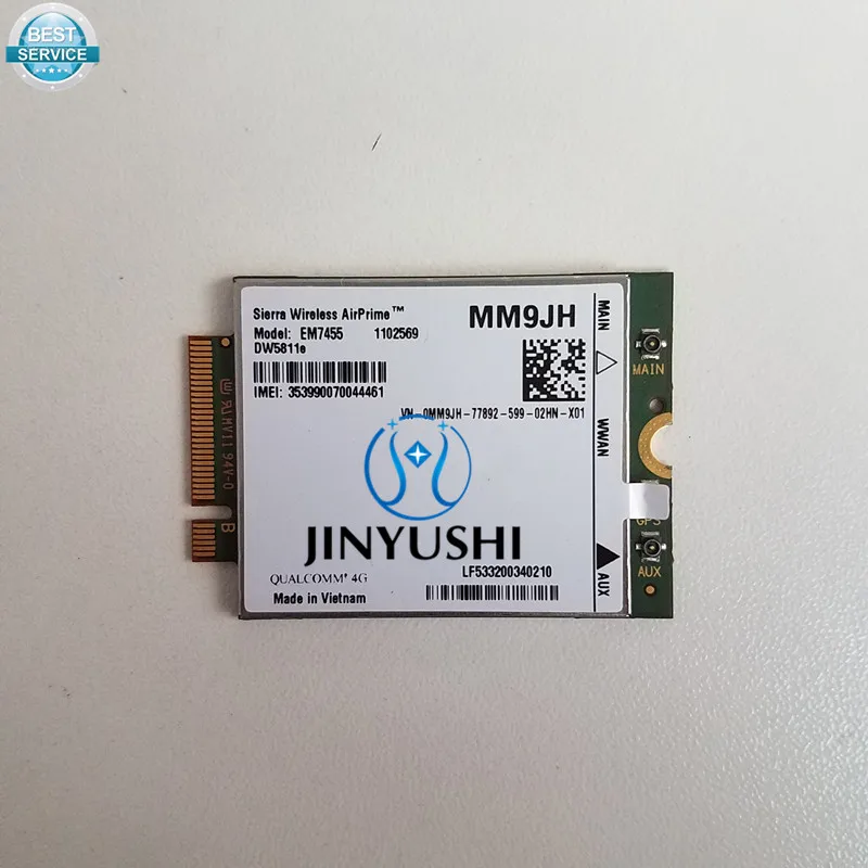 

JINYUSHI For EM7455 DW5811e PN MM9JH Dell version Sierra Wireless FDD/TDD LTE CAT6 for E7270 E7470 E7370 E5570 E5470