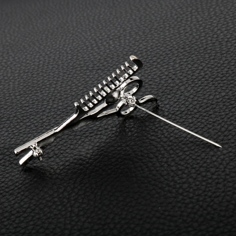 2017 для женщин трендовые Металлический Гребень из сплава броши ножницы корсаж