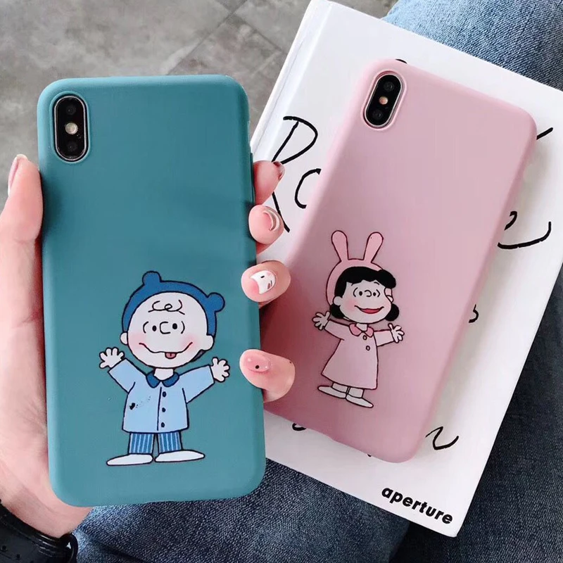 WOTP Cute Cartoon Couple Soft TPU Cases For iPhone X XS Max Fashion INS Phone Case Cover XR 6 6S 7 8 Plus Capa Coque |