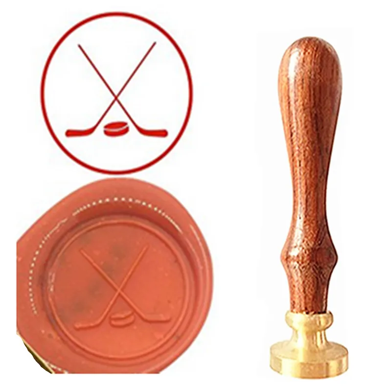 Хоккей на льду винтажный логотип заказ роскошный воск уплотнительный штамп