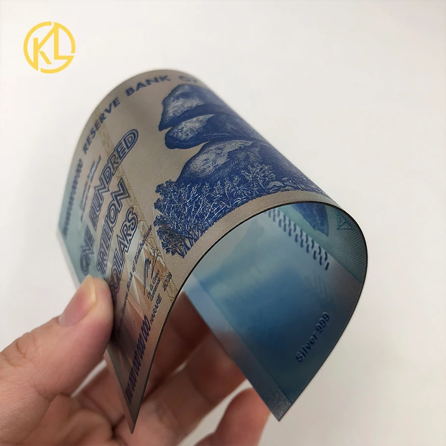 10 шт./лот пластиковые банкноты золотого и серебряного цвета 100 триллионов
