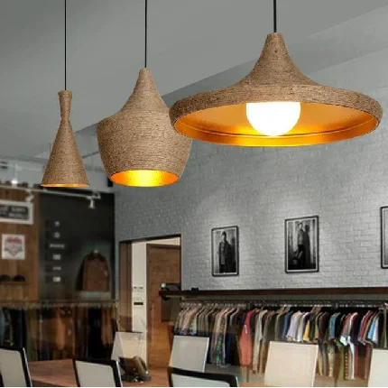 Винтаж свет веревки подвесной светильник для лофта творческой личности