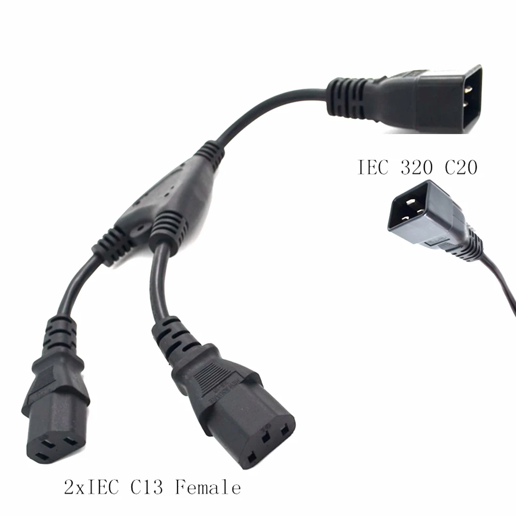 Кабель разветвитель IEC 320 C20 папа мама 2 x C13 шнур питания кабель для сервера 32 см 1