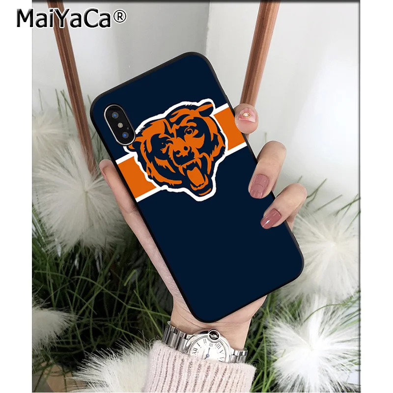MaiYaCa Chicago Bears мягкий, силиконовый, из ТПУ черный чехол для телефона Apple iPhone 8 7 6 6S Plus X XS MAX 5 5S SE XR чехол