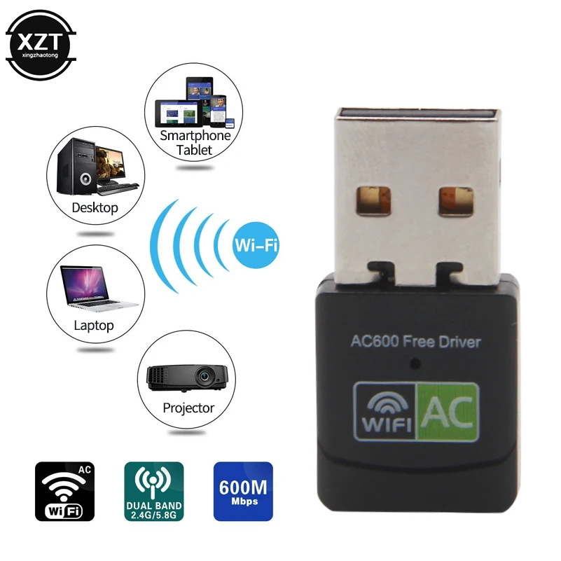 Сетевая карта USB Wifi адаптер Lan 150 600 Мбит/с Бесплатная антенна-Драйвер AC приемник ПК