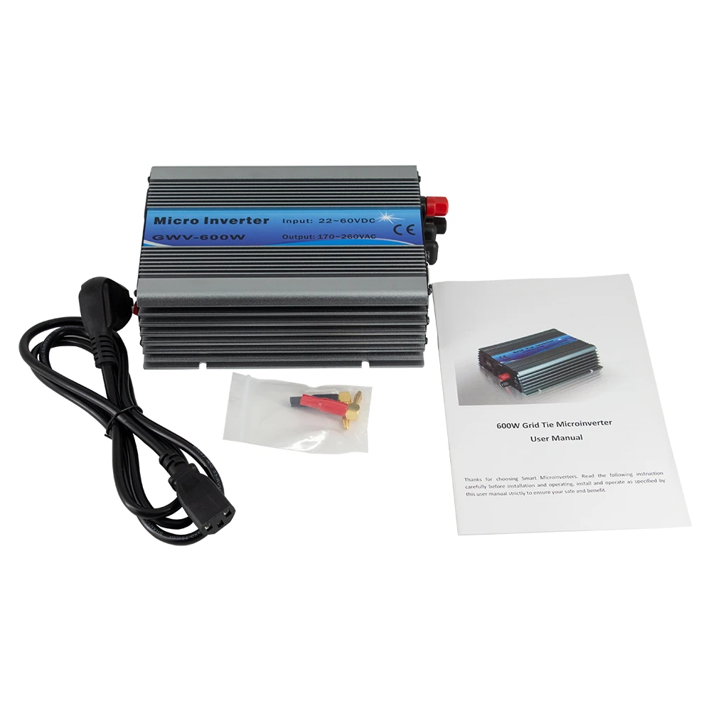 PowMr MPPT функция 600 Вт на сетке галстук инвертор 36VDC(22-60VDC) 72 ячейки 110VAC или 220VAC Выход Чистая синусоида Инвертор с вентилятором