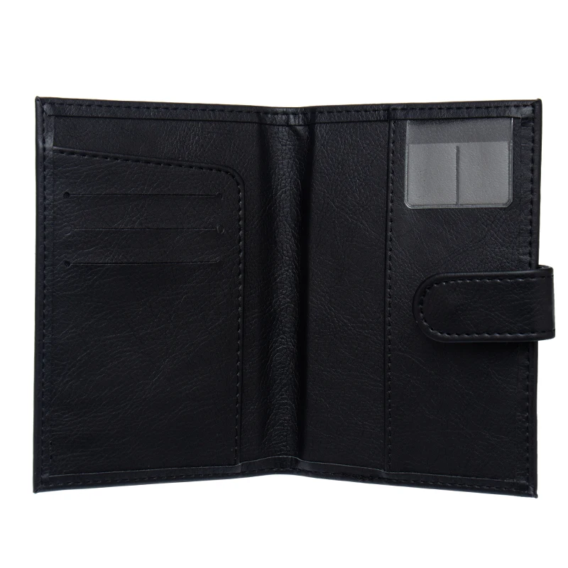 Russian black Buckle solid color casual passport cover Built in RFID Blocking Protect personal information | Багаж и сумки