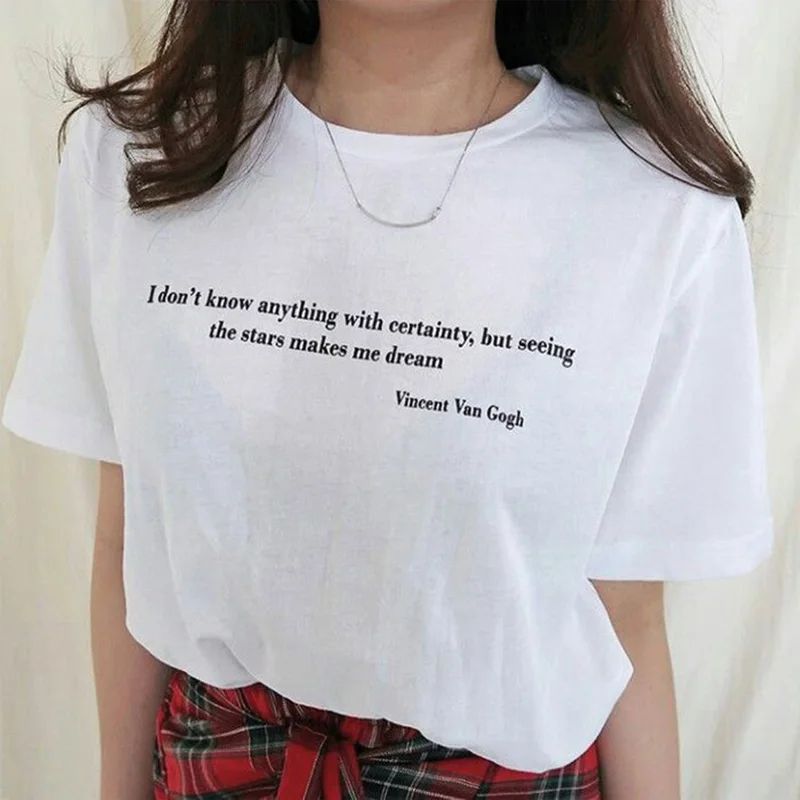 Футболка с надписью Van Gogh женская футболка большого размера|Футболки| |