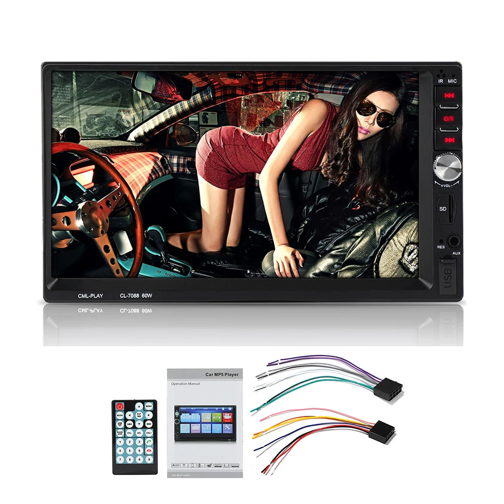 7 ''автомобильное радио EQ eEfects Mirror Link Bluetooth 1024*600 2 Din HD MP3/MP4/WMA плеер 7088B USB/Aux в Mutimedia