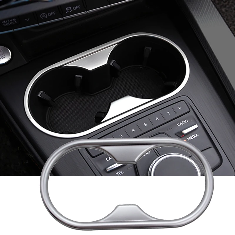 

Car Accessories For Audi A5 A4 B9 High Quality chrome ABS Center Cup Water Holder Decorate Frame Cover Trim