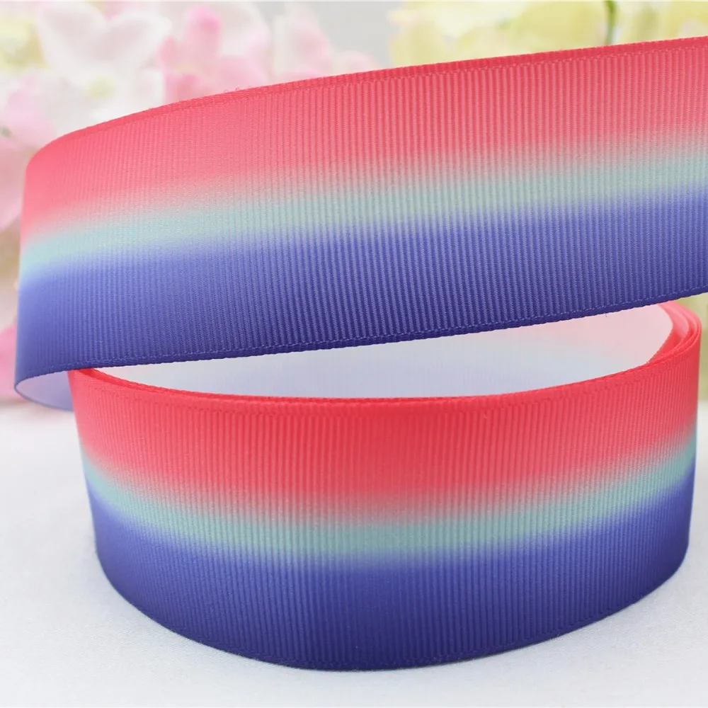 16724 12 38 мм градиентные цвета печатные grosgrain ленты дизайн упаковки DIY аксессуары