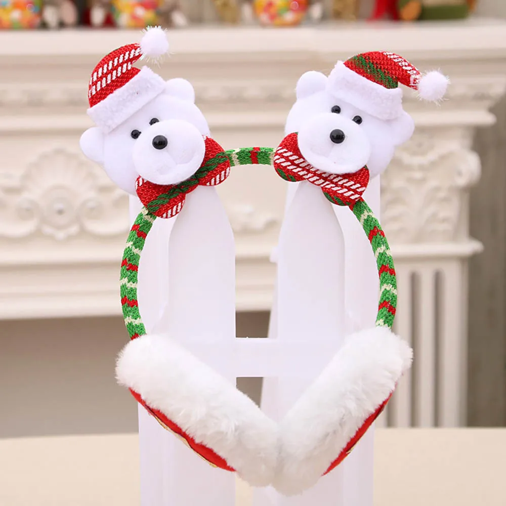 1PC Christmas Headband Santa Snowman Deer Bear Hair Band Clasp Headwear Head Hoop Party Hairband head hoop Gift | Дом и сад