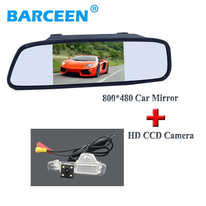 Зеркало заднего вида с жк дисплеем 5 дюймов водонепроницаемая камера 4