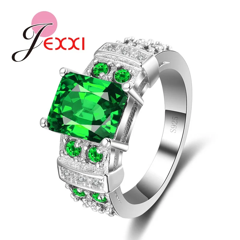 S925 Stamp Silver Rings For Women Fashion Crystal Wedding Band Girl Valentine's Day Gift Engagement Proposal Jewelry | Украшения и