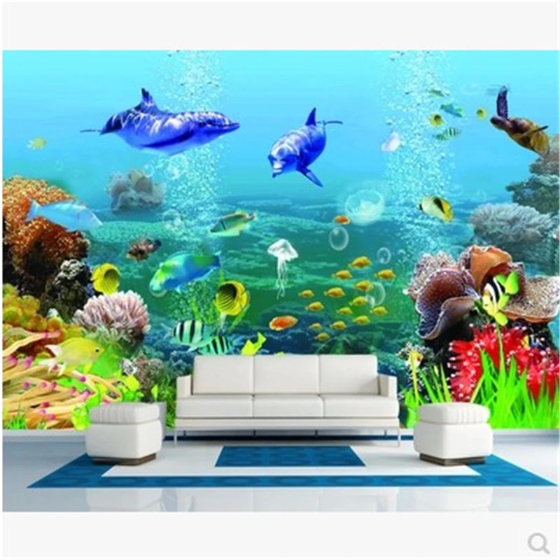 3d Настенные обои beibehang подводный мир 3D фон для телевизора спальни стерео фото